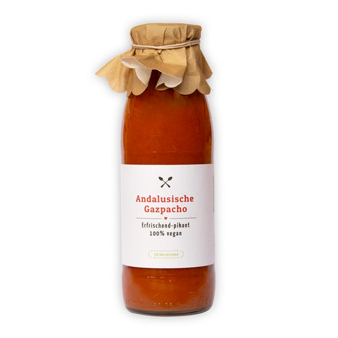 Leckere Andalusische Gazpacho, 100% vegan trinkfertig, perfekt für Unterwegs | Suppdiwupp
